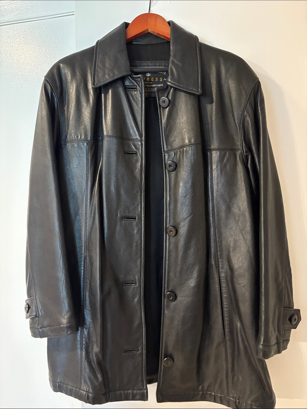 Dress Barn Woemn’s Black Leather Trench Coat